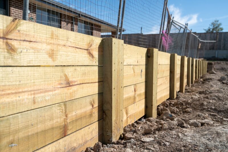 Timber retaining wall in Auckland