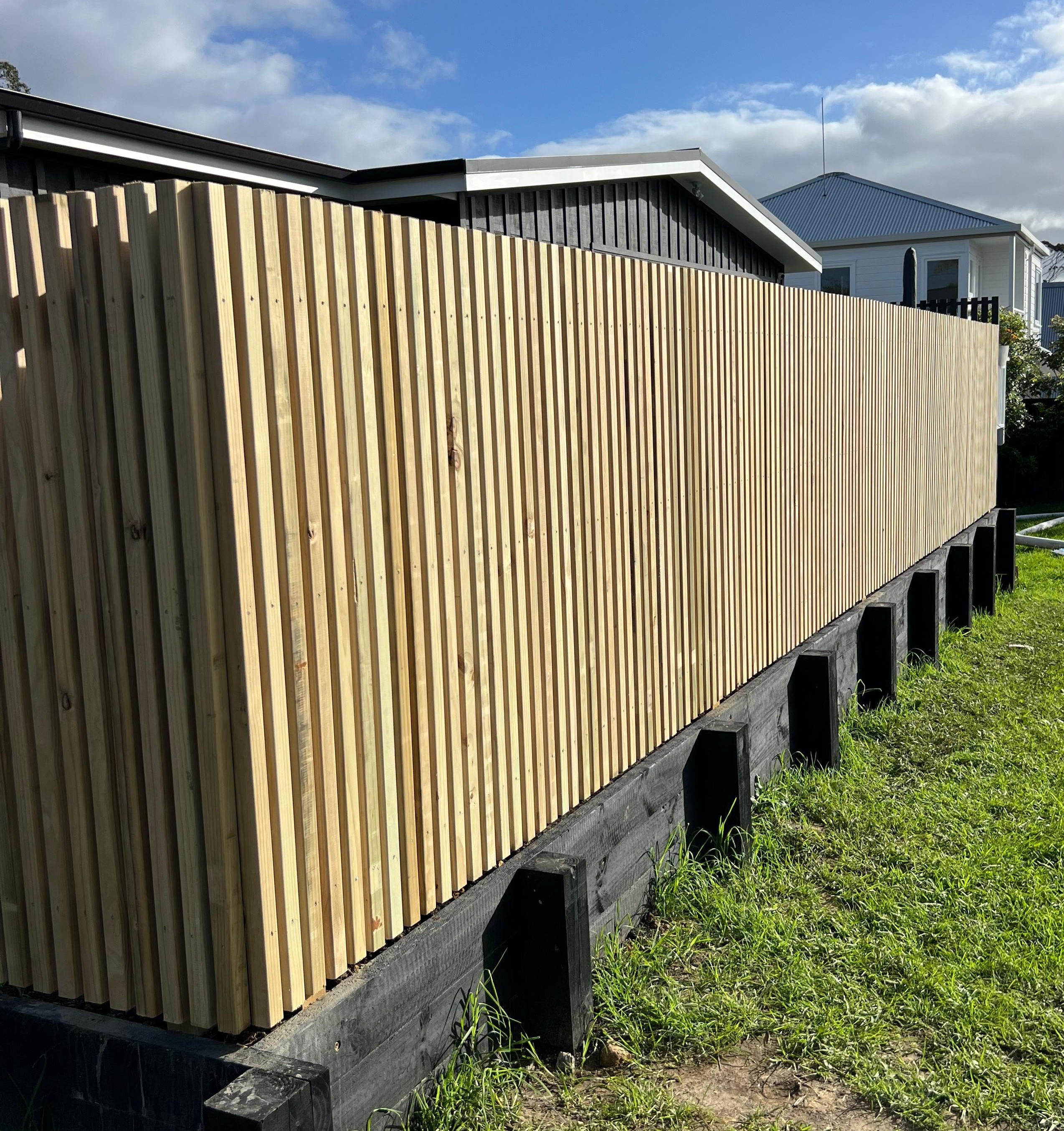 Modern timber fence installation in Auckland